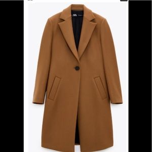 New Zara Wool blend coat- mid Camel